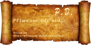 Pflanczer Dávid névjegykártya